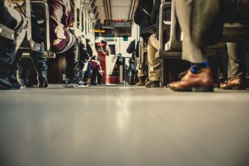 Feet on the bus